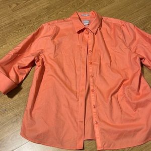 Chico’s peach Oxford style button down- size 3P